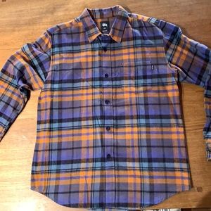 STUSSY MENS FLANNEL SIZE L EXCELLENT USED CONDITION